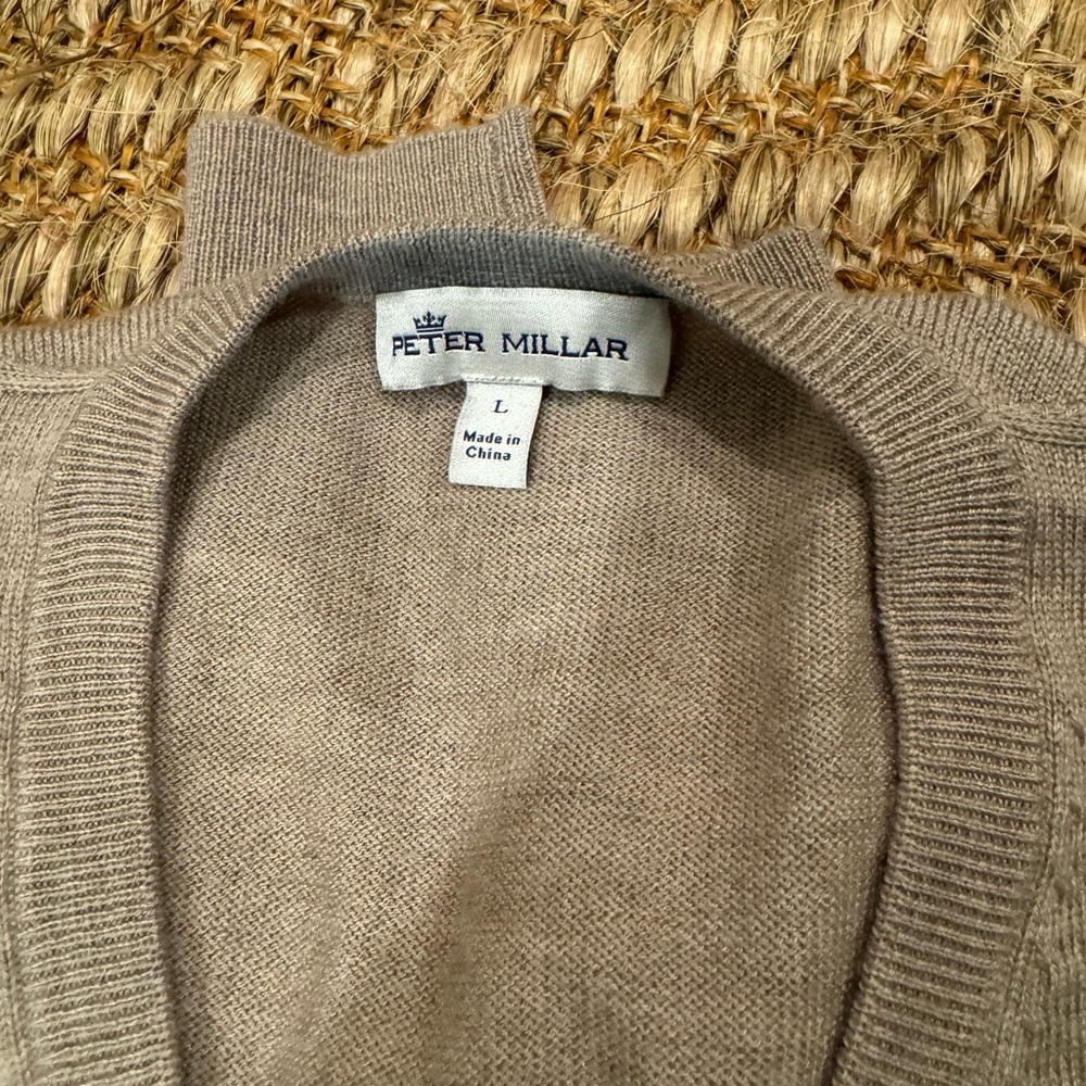 Peter Millar Tan Sweater, Nwot, L - image 3